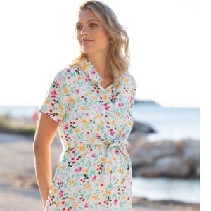 Bright Florals Maternity to Nursing Shirt Dress